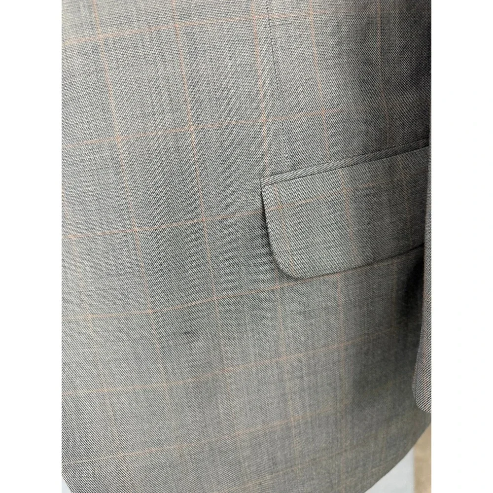 H Freeman & Son Mens 40L Blazer Grey Brown Glen Plaid Sport Coat Siegel's USA‎